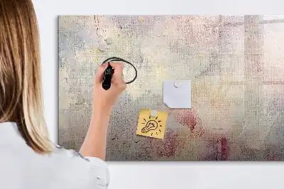 Magnetic glass dry erase board painted abstraction design