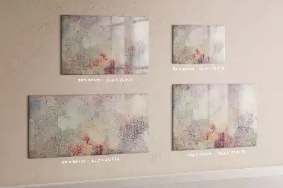 Magnetic glass dry erase board painted abstraction design
