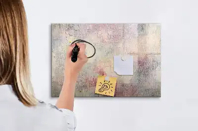 Magnetic glass dry erase board painted abstraction design