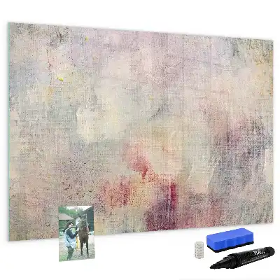 Magnetic glass dry erase board painted abstraction design