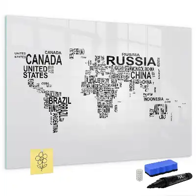 Magnetic marker board continents from letters