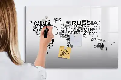 Magnetic marker board continents from letters