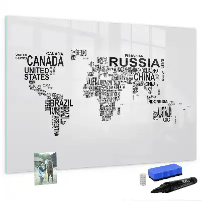 Magnetic marker board continents from letters