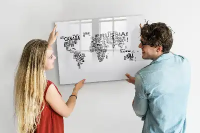 Magnetic marker board continents from letters