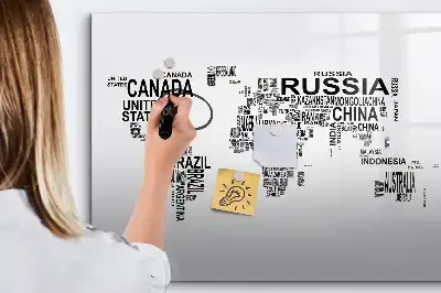 Magnetic marker board continents from letters