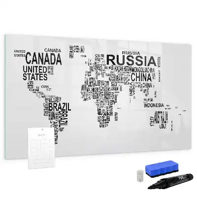 Magnetic marker board continents from letters