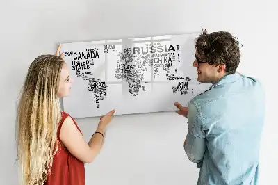 Magnetic marker board continents from letters