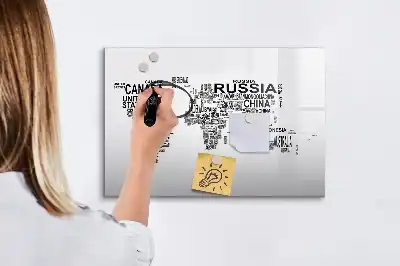 Magnetic marker board continents from letters