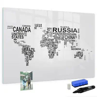 Magnetic marker board continents from letters