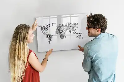 Magnetic marker board continents from letters
