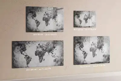 Magnetic glass dry erase board world map decorative design