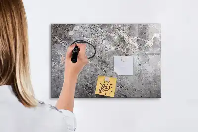 Magnetic glass dry erase board with a marble pattern
