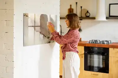 Magnetic marker board in gold marble