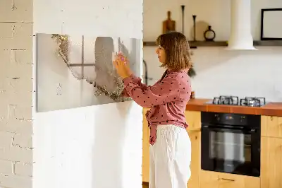 Magnetic marker board in gold marble