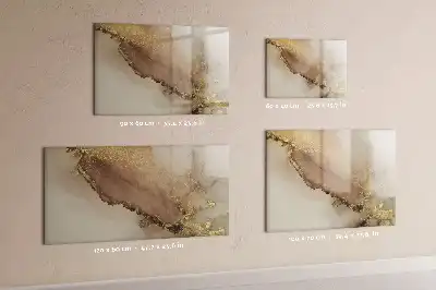 Magnetic marker board in gold marble