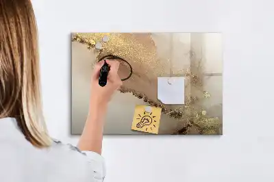 Magnetic marker board in gold marble