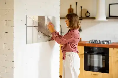 Magnetic marker board in gold marble
