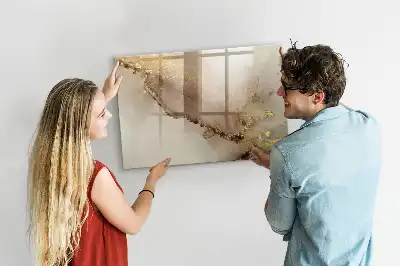 Magnetic marker board in gold marble