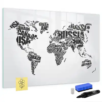Magnetic marker board world map design