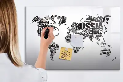 Magnetic marker board world map design