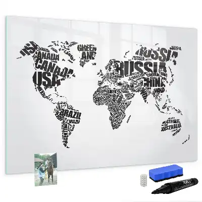 Magnetic marker board world map design