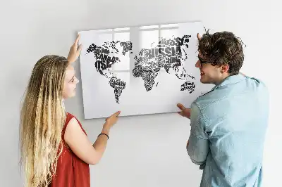 Magnetic marker board world map design