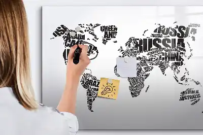 Magnetic marker board world map design
