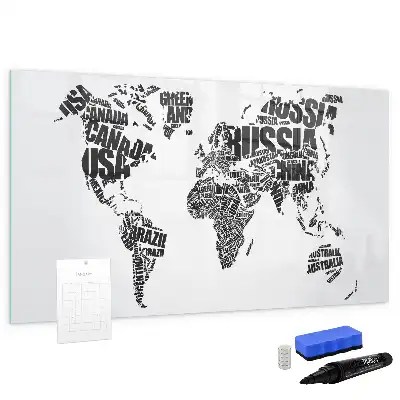 Magnetic marker board world map design