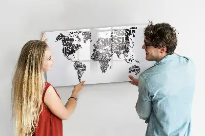 Magnetic marker board world map design