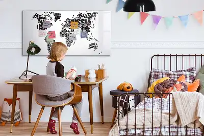 Magnetic marker board world map design