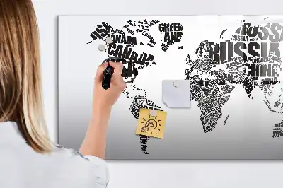 Magnetic marker board world map design