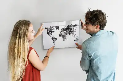 Magnetic marker board world map design