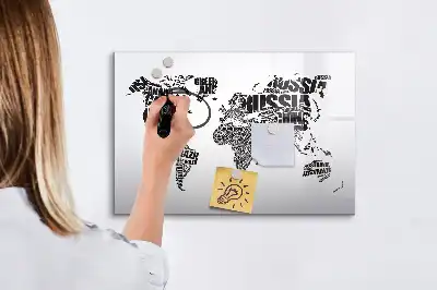 Magnetic marker board world map design