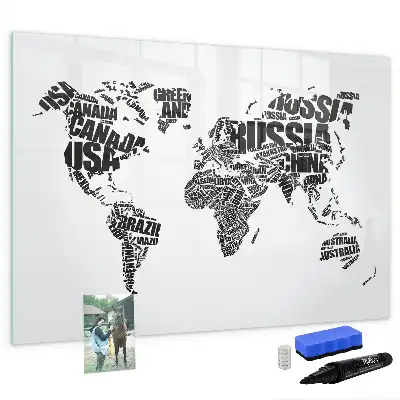 Magnetic marker board world map design