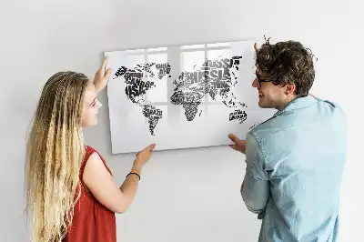 Magnetic marker board world map design