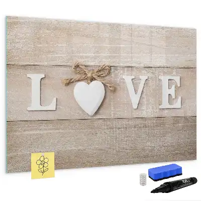 Magnetic marker board with love text