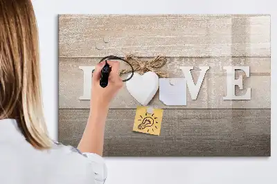 Magnetic marker board with love text