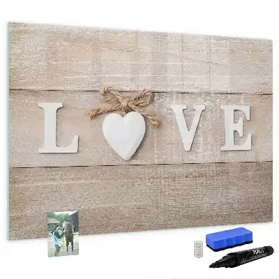 Magnetic marker board with love text