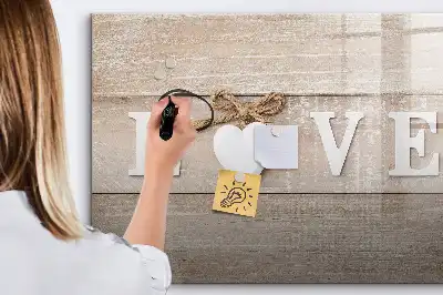 Magnetic marker board with love text