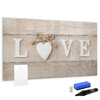 Magnetic marker board with love text