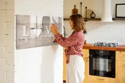 Magnetic marker board with love text