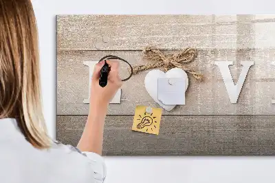 Magnetic marker board with love text