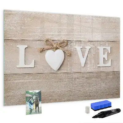Magnetic marker board with love text