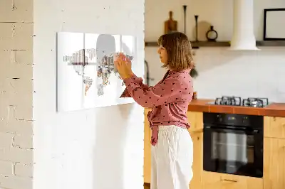 Magnetic marker board with colorful letter map design