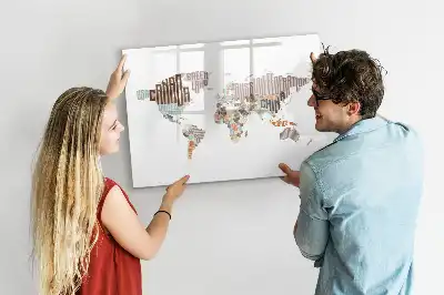 Magnetic marker board with colorful letter map design