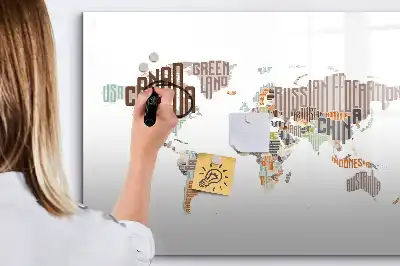 Magnetic marker board with colorful letter map design