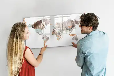 Magnetic marker board with colorful letter map design