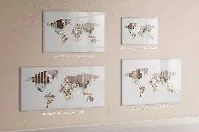 Magnetic marker board with colorful letter map design