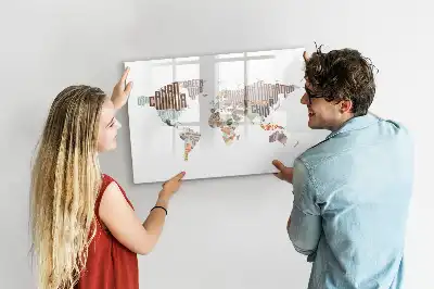 Magnetic marker board with colorful letter map design