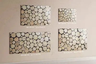 Magnetic marker board with a sawn tree trunk frame